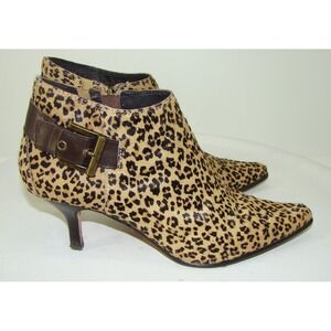 Donald J Pliner Booties Leopard Calf Fur Ankle Boots Lexie Womens Size 7.5M  DB3